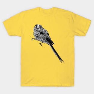 Long-tailed tit bird - ink illustration T-Shirt